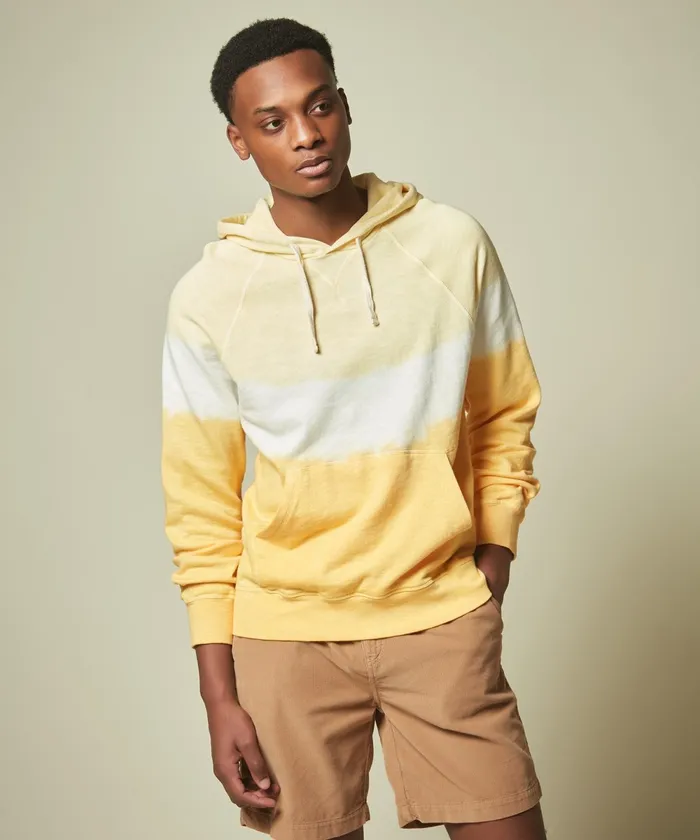 Men Hartford Sweaters Tie and Dye Yellow Hoody