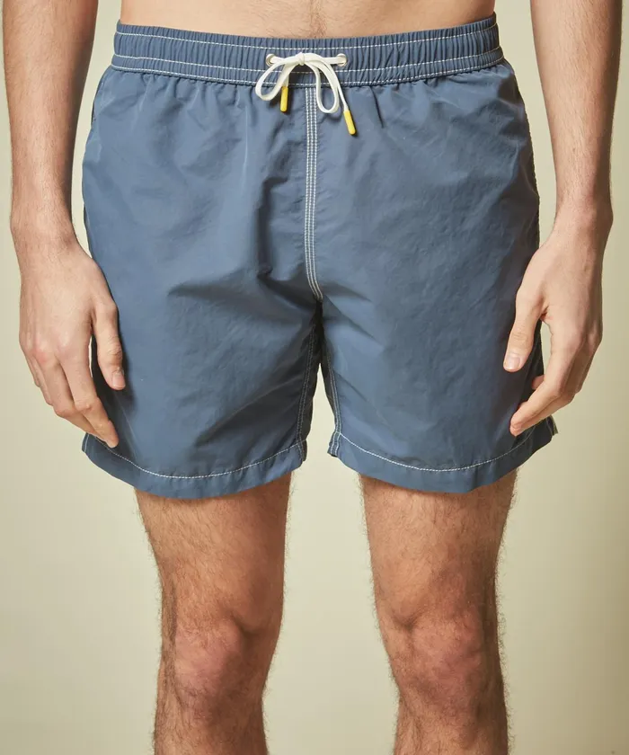Men Hartford Swimwear Pilot Blue Solid Classic Swim Shorts