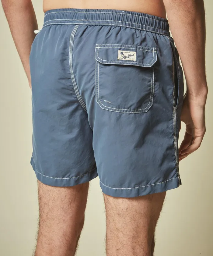 Men Hartford Swimwear Pilot Blue Solid Classic Swim Shorts