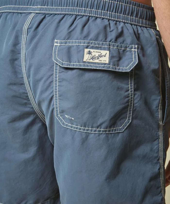 Men Hartford Swimwear Pilot Blue Solid Classic Swim Shorts