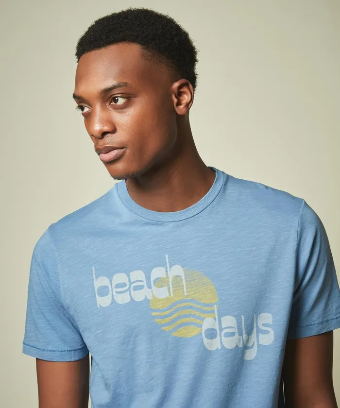Men Hartford TShirts and Polos Beach Days Print Chambray TeeShirt