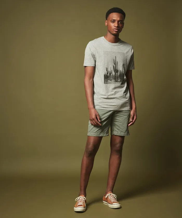 Men Hartford TShirts and Polos Cactus Print Grey TeeShirt