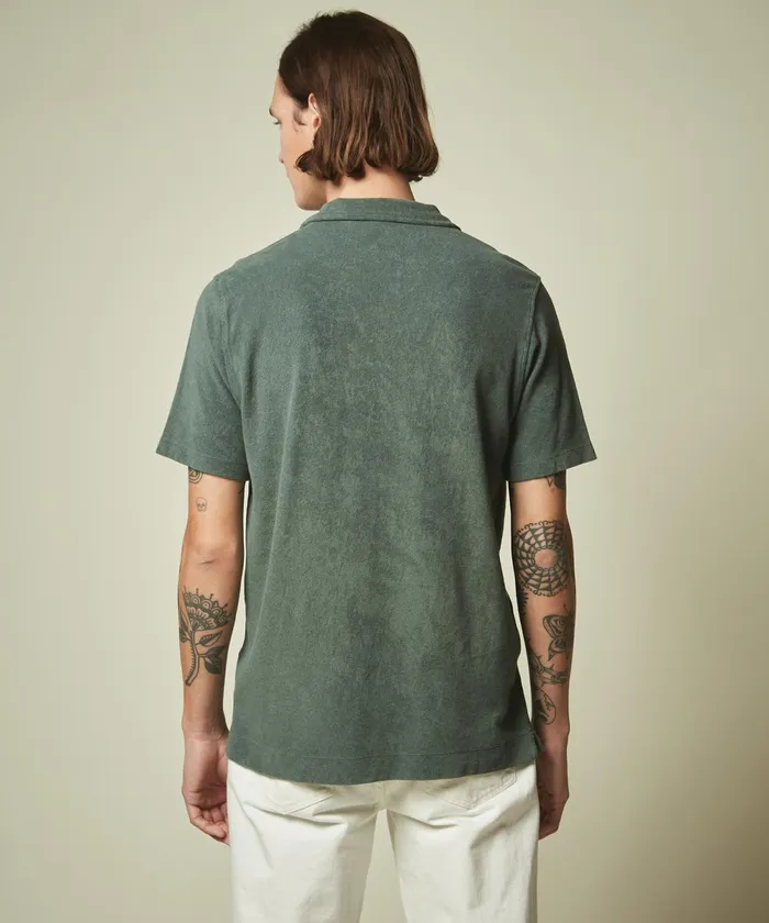 Men Hartford TShirts and Polos Forest Green Towelling Polo