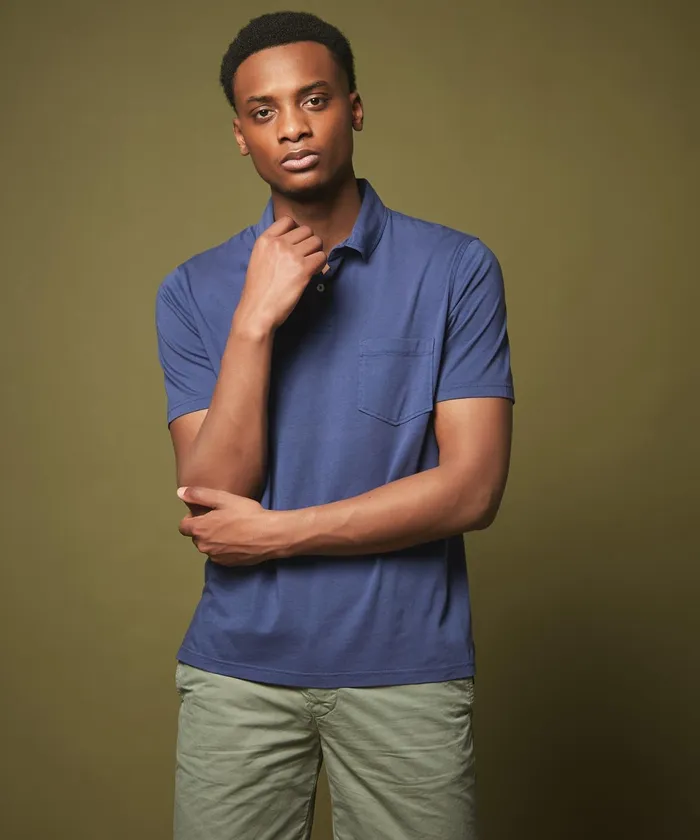 Men Hartford TShirts and Polos Indigo Cotton Jersey Polo