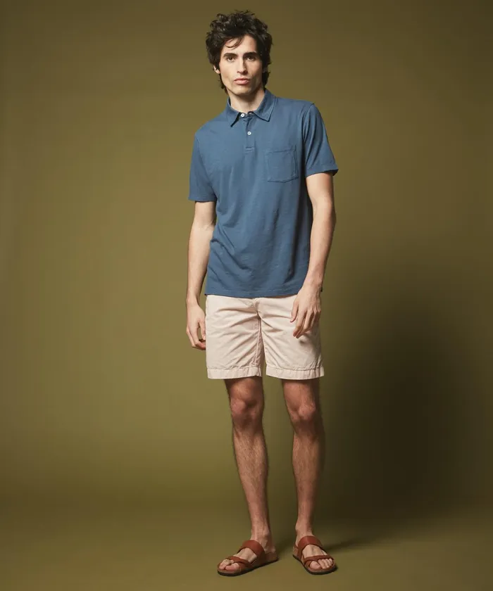 Men Hartford TShirts and Polos Petrol Blue Slub Jersey Polo