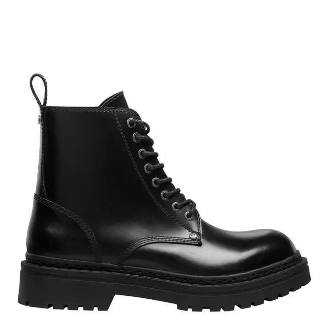 Men Hunter Black Leather Boots Windsor Smith Boots