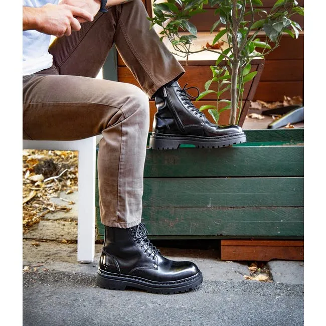 Men Hunter Black Leather Boots Windsor Smith Boots