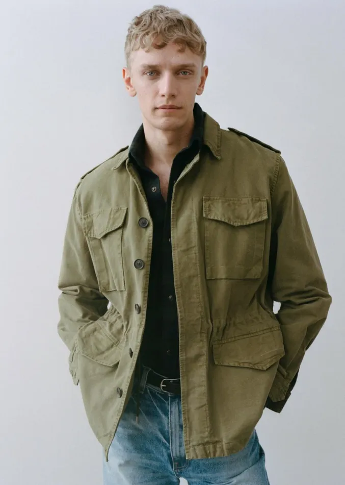 Men Jackets and Coats Nili Lotan CHARLIE JACKET Uniform Green