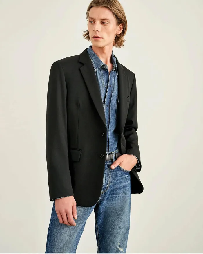 Men Jackets and Coats Nili Lotan DANIEL BLAZER Black