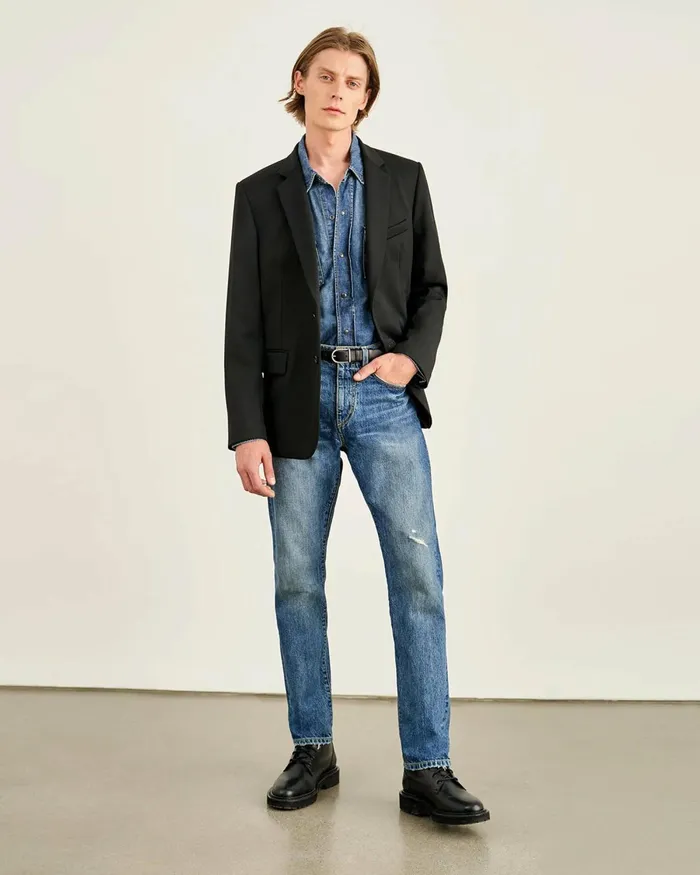 Men Jackets and Coats Nili Lotan DANIEL BLAZER Black