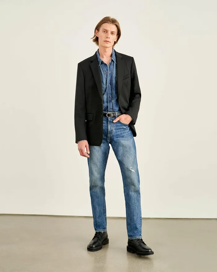 Men Jackets and Coats Nili Lotan DANIEL BLAZER Black