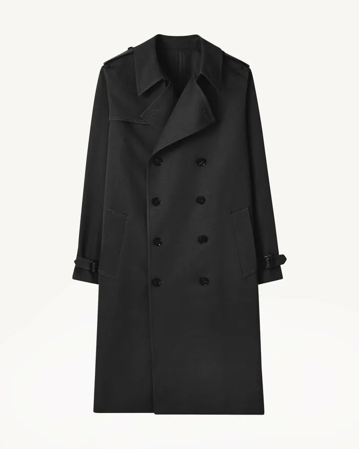 Men Jackets and Coats Nili Lotan TRENTON TRENCH COAT Black