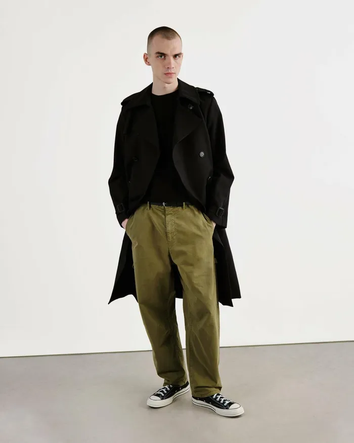 Men Jackets and Coats Nili Lotan TRENTON TRENCH COAT Black
