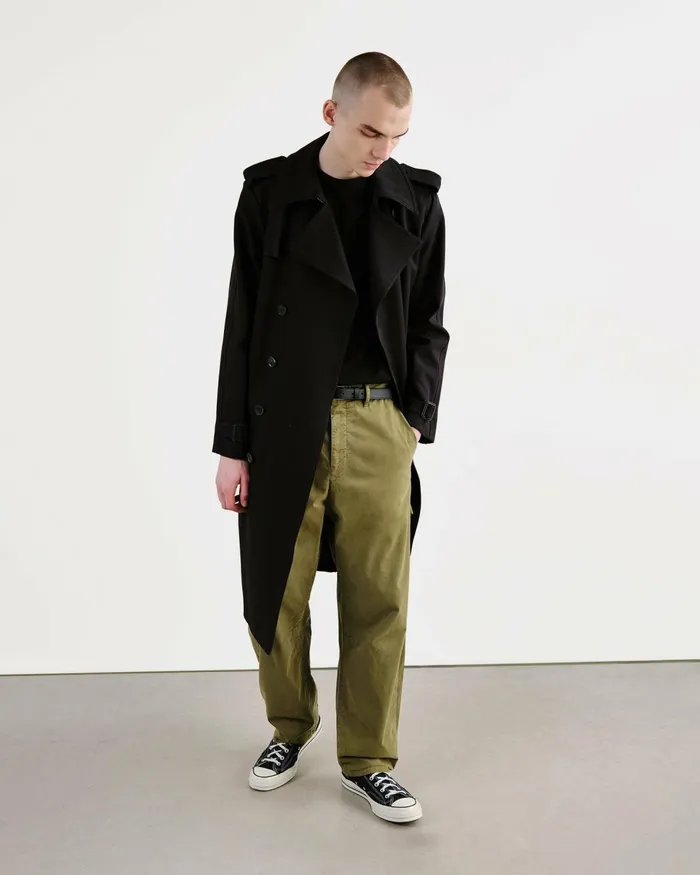 Men Jackets and Coats Nili Lotan TRENTON TRENCH COAT Black