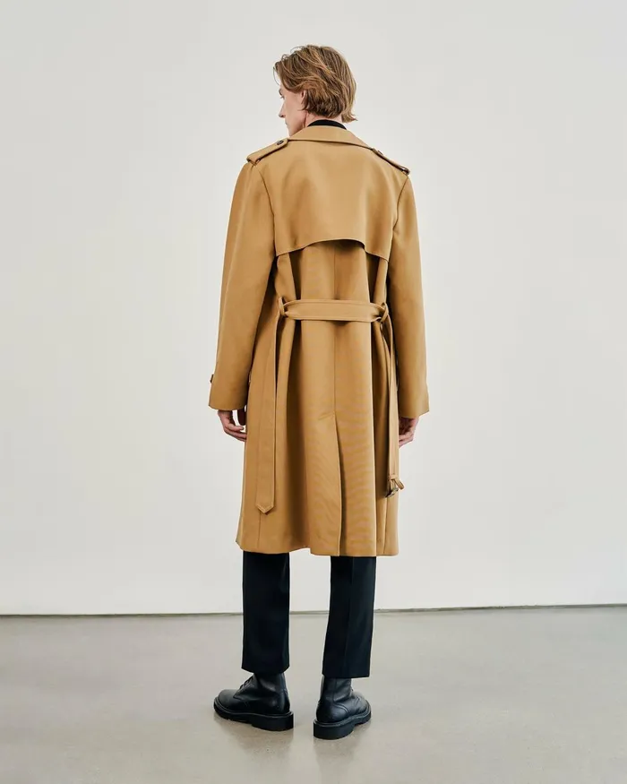 Men Jackets and Coats Nili Lotan TRENTON TRENCH COAT Black