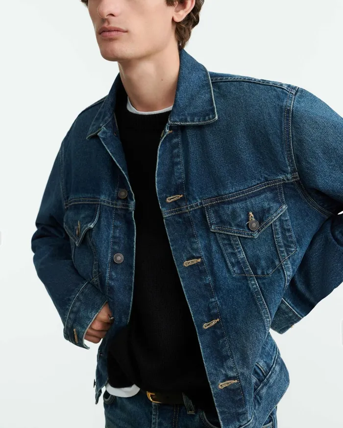 Men Jackets and Coats Nili Lotan ZACHARY DENIM JACKET Simon Wash