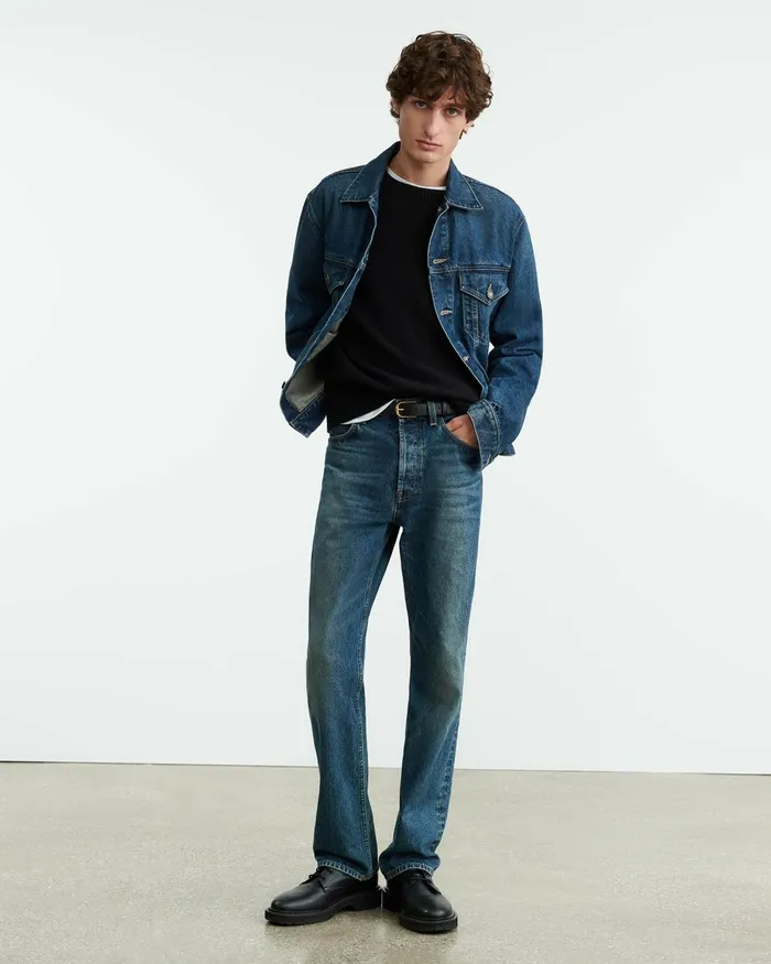 Men Jackets and Coats Nili Lotan ZACHARY DENIM JACKET Simon Wash