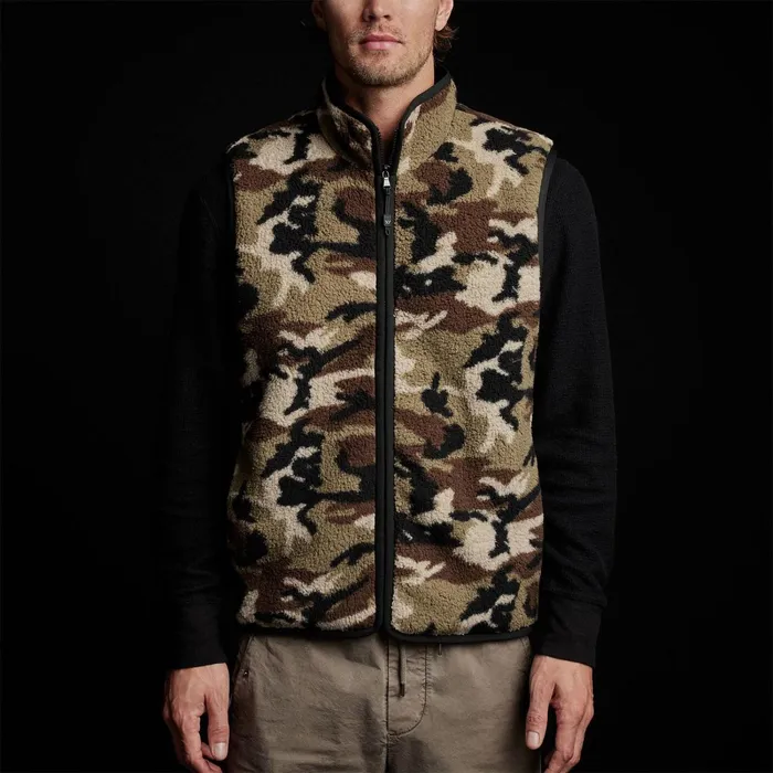Men JacketsOuterwear James Perse Camo Sherpa Sport Vest Moss Camo
