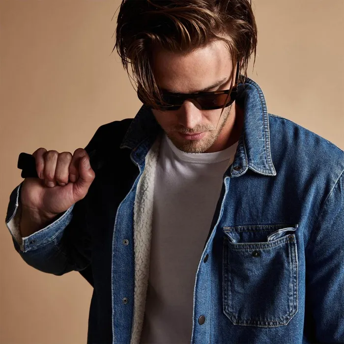 Men JacketsOuterwear James Perse Denim Sherpa Jacket Indigo