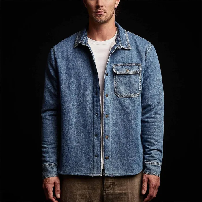 Men JacketsOuterwear James Perse Denim Sherpa Jacket Indigo