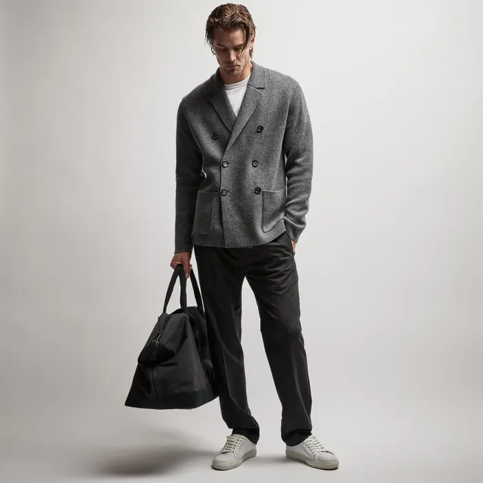 Men JacketsOuterwear James Perse Double Breasted Cashmere Blazer Flannel