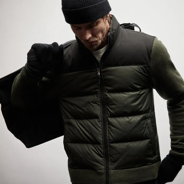 Men JacketsOuterwear James Perse Luxury Down Front Zip Sweater Sierra