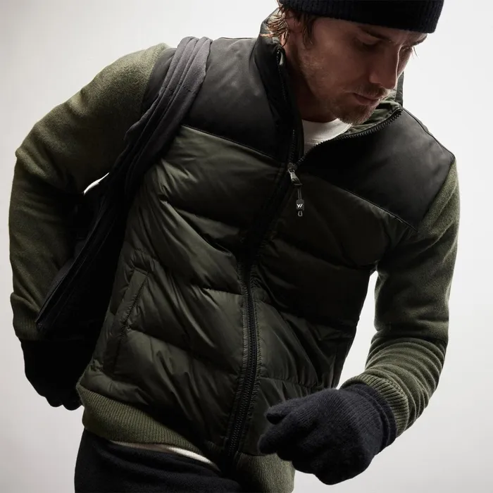 Men JacketsOuterwear James Perse Luxury Down Front Zip Sweater Sierra