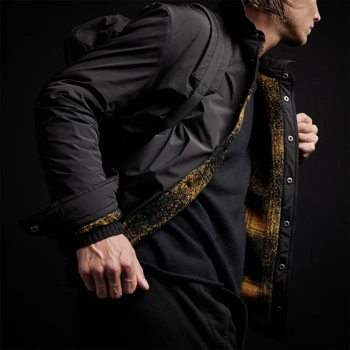 Men JacketsOuterwear James Perse Plaid Lined Performance Jacket Black