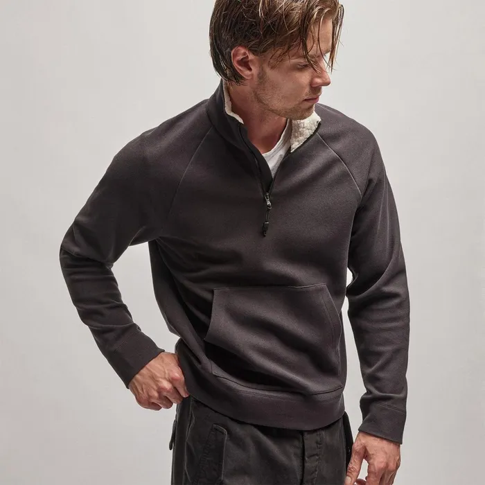 Men JacketsOuterwear James Perse Sherpa Lined Scuba Half Zip Magma