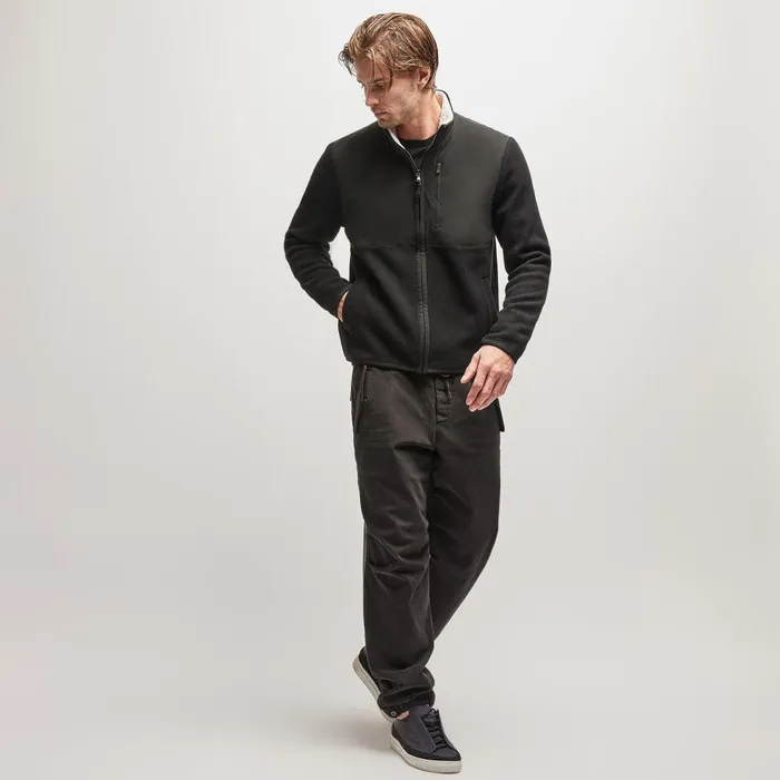 Men JacketsOuterwear James Perse Wool Jersey Mixed Media Jacket Black