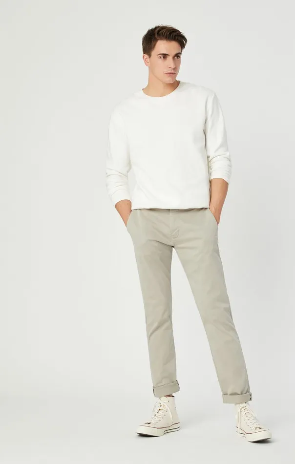 Men Johnny Slim Leg Chino In Stone Grey Sateen Twill Mavi Jeans Pants Men Johnny Slim Leg Chino In Stone Grey Sateen Twill Mavi Jeans Pants