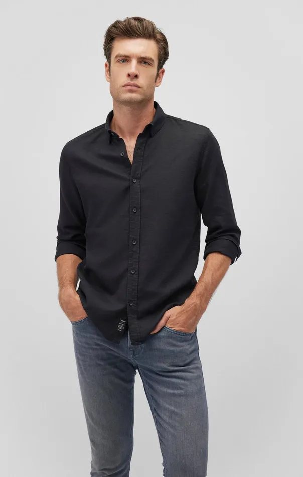 Men Ken ButtonUp Shirt In Black Mavi Jeans Shirts