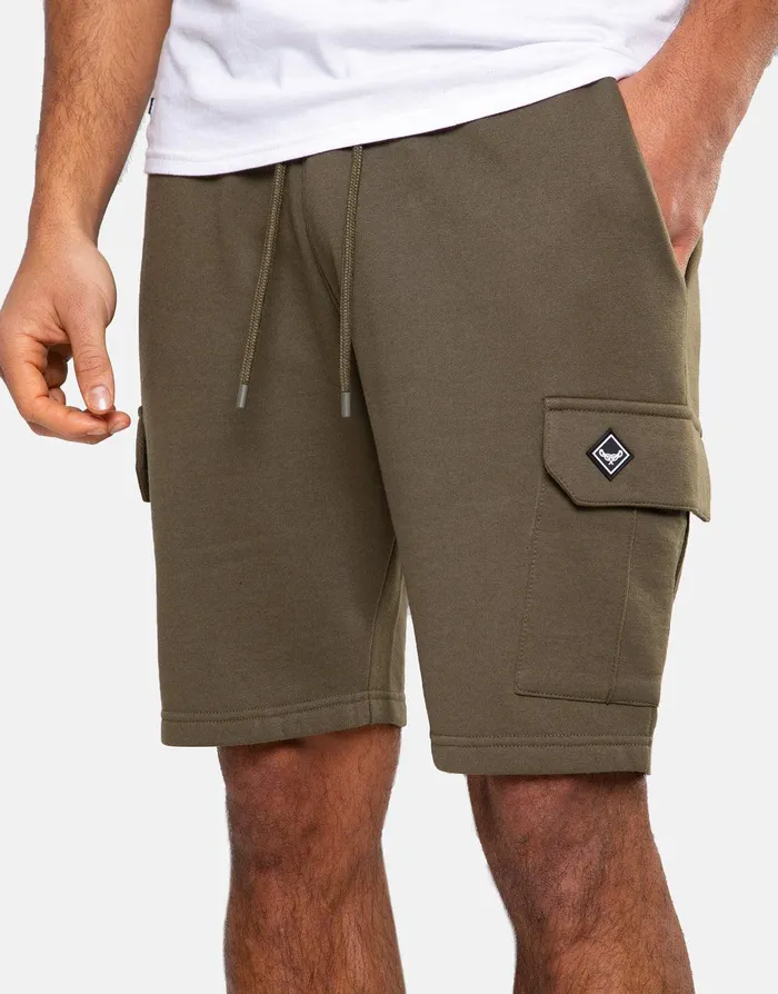 Men Khaki Cargo Fleece Shorts Khaki Threadbare Shorts Men Khaki Cargo Fleece Shorts Khaki Threadbare Shorts