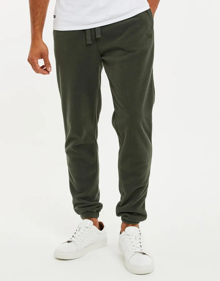 Men Khaki Fitness Fleece Joggers Khaki Threadbare Joggers