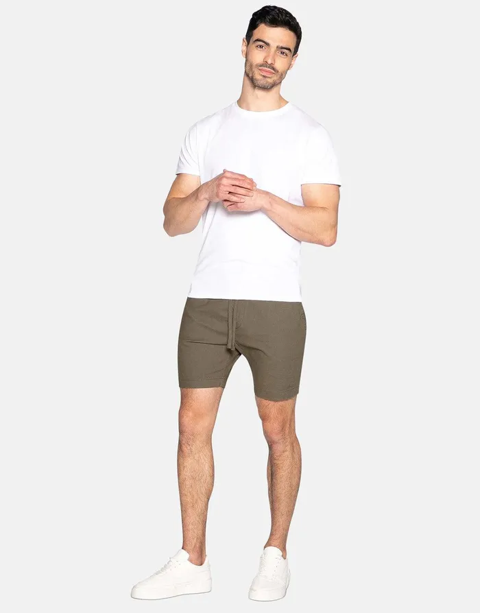 Men Khaki Jogger Style Chino Shorts Khaki Threadbare Shorts Men Khaki Jogger Style Chino Shorts Khaki Threadbare Shorts