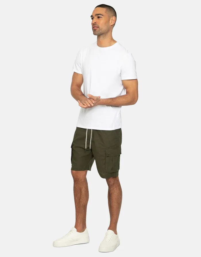 Men Khaki Linen Blend Cargo Shorts Khaki Threadbare Linen Men Khaki Linen Blend Cargo Shorts Khaki Threadbare Linen
