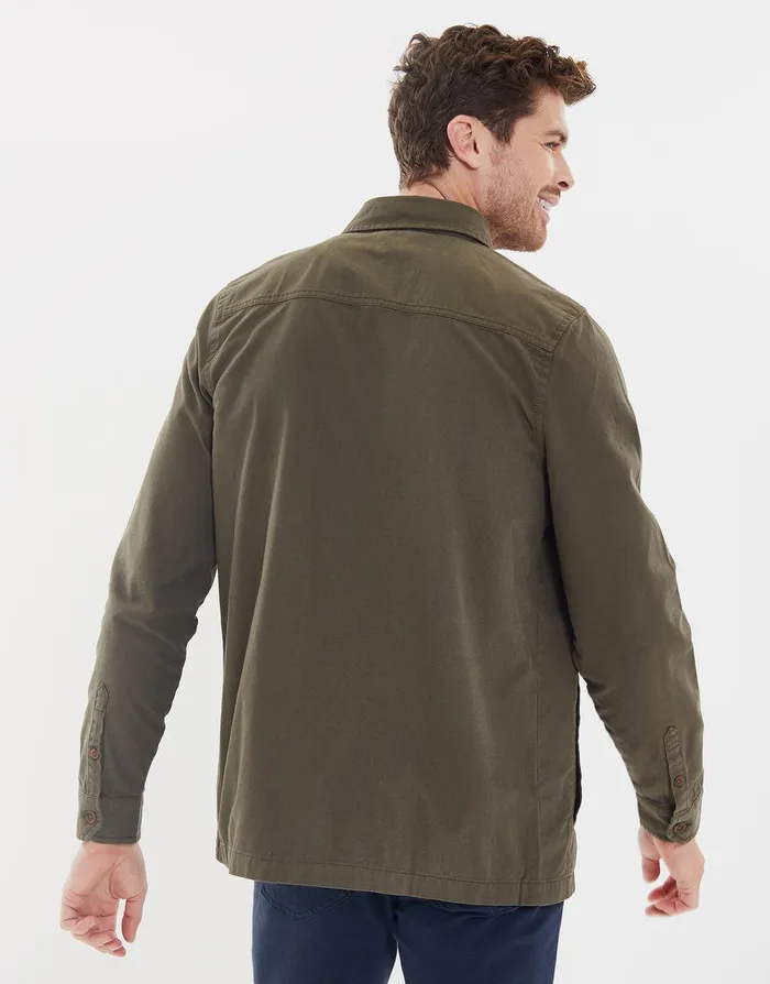 Men Khaki Long Sleeve Shirt Khaki Threadbare Shackets Men Khaki Long Sleeve Shirt Khaki Threadbare Shackets