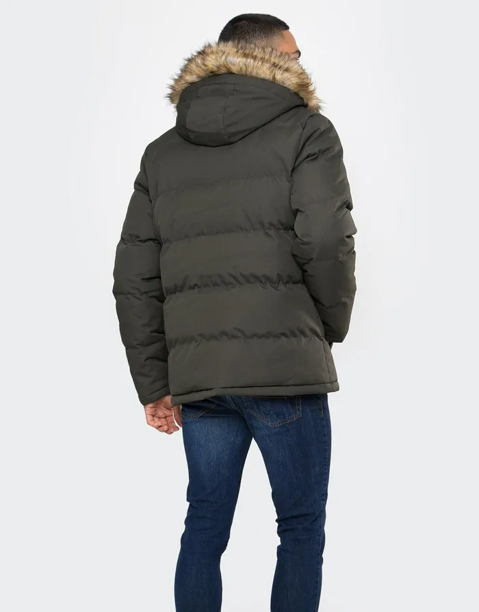 Men Khaki Parka Jacket Khaki Threadbare Jacket and Coats Men Khaki Parka Jacket Khaki Threadbare Jacket and Coats