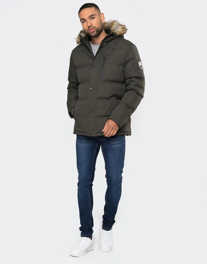Men Khaki Parka Jacket Khaki Threadbare Jacket and Coats Men Khaki Parka Jacket Khaki Threadbare Jacket and Coats