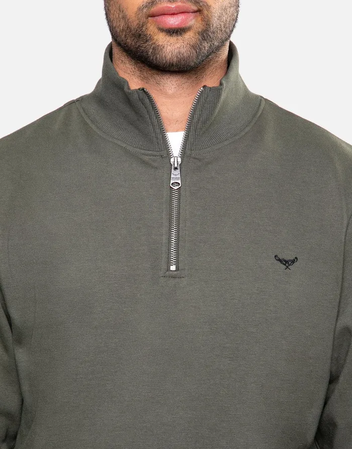 Men Khaki Quarter Zip Knitted Sweatshirt Khaki Threadbare Sweatshirts Men Khaki Quarter Zip Knitted Sweatshirt Khaki Threadbare Sweatshirts