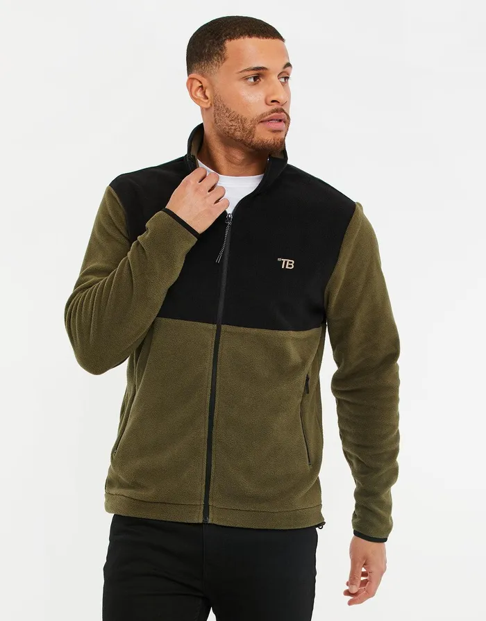 Men Khaki Two Tone Fitness Fleece Khaki Threadbare Fitness