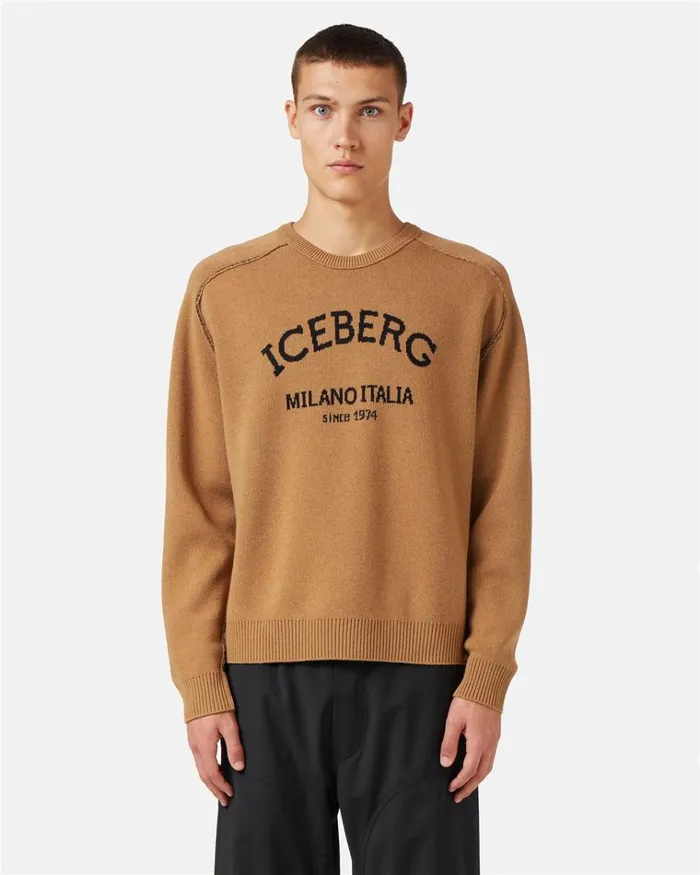 Men KNITWEAR Iceberg Crewneck Sweater With Logo