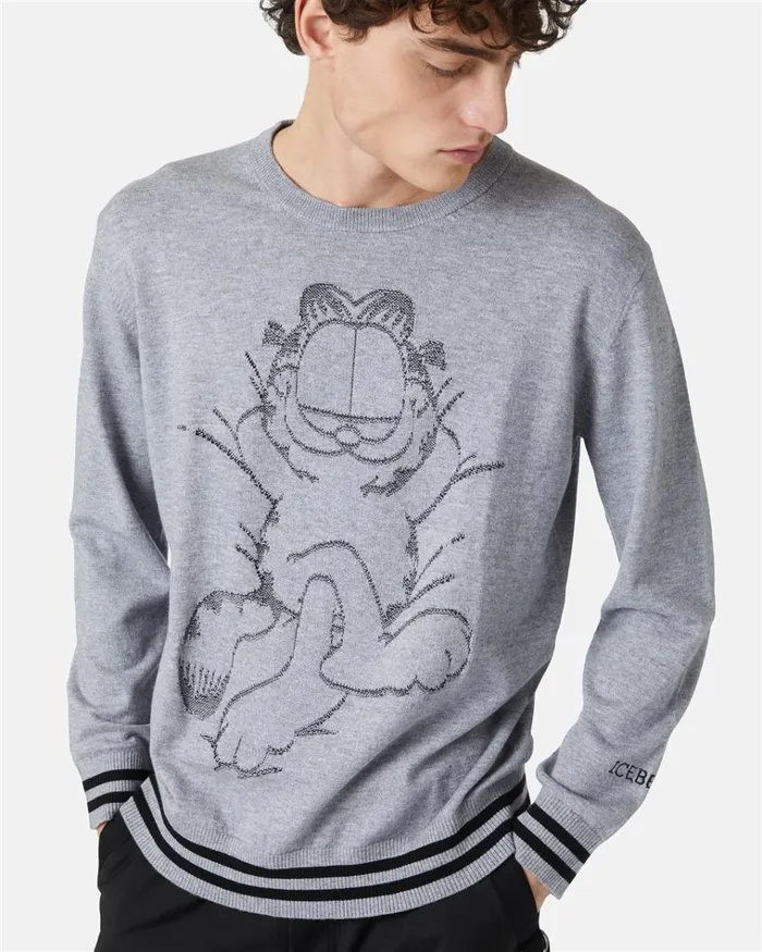 Men KNITWEAR Iceberg Pullover With Garfield Design Men KNITWEAR Iceberg Pullover With Garfield Design