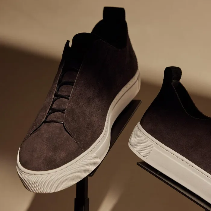 Men LaceUps James Perse Suede Solstice Sneaker Cafe
