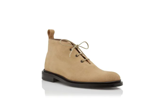 Men LaceUps Manolo Blahnik RODRIGOV Sand Suede Desert Boots