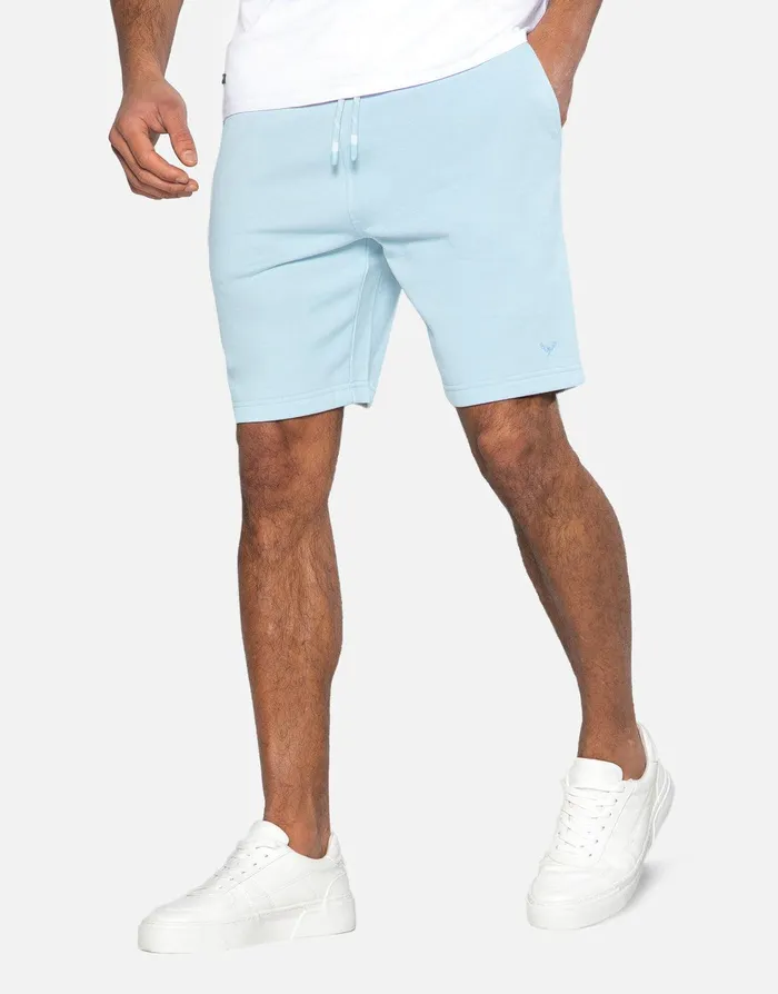 Men Light Blue Fleece Shorts Light Blue Threadbare Shorts