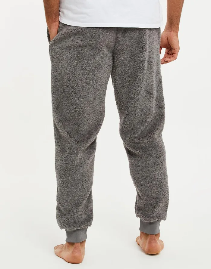 Men Light Grey Borg Lounge Pants Light Grey Threadbare Joggers Men Light Grey Borg Lounge Pants Light Grey Threadbare Joggers