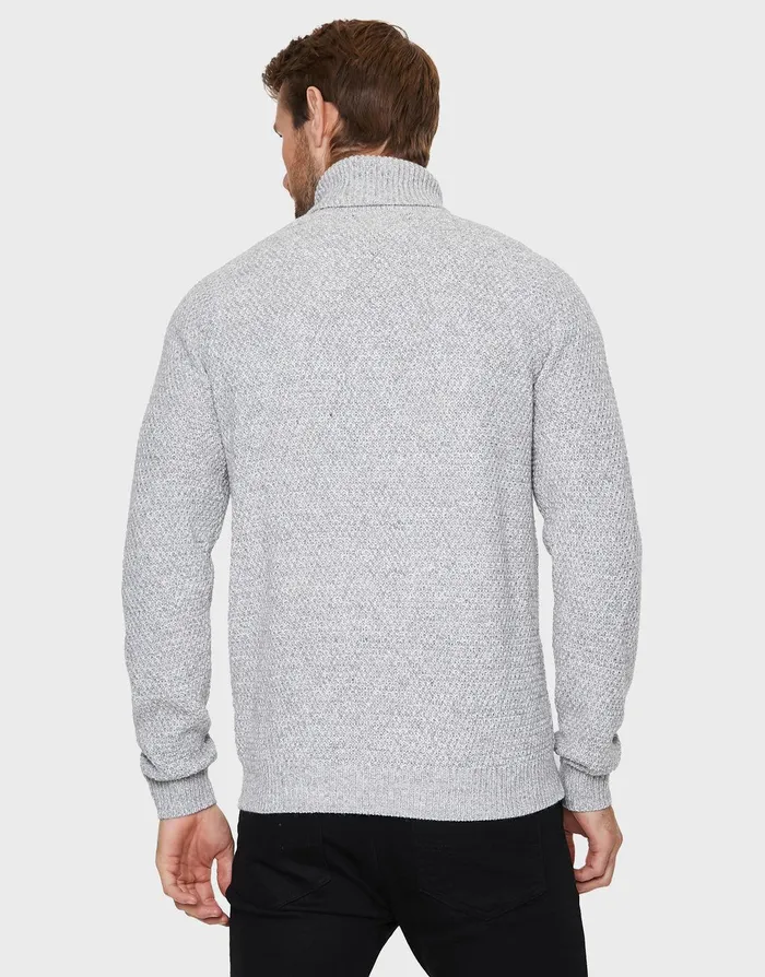Men Light Grey Roll Neck Cable Knit Jumper Light Grey Ecru Twist Threadbare Knitwear Men Light Grey Roll Neck Cable Knit Jumper Light Grey Ecru Twist Threadbare Knitwear
