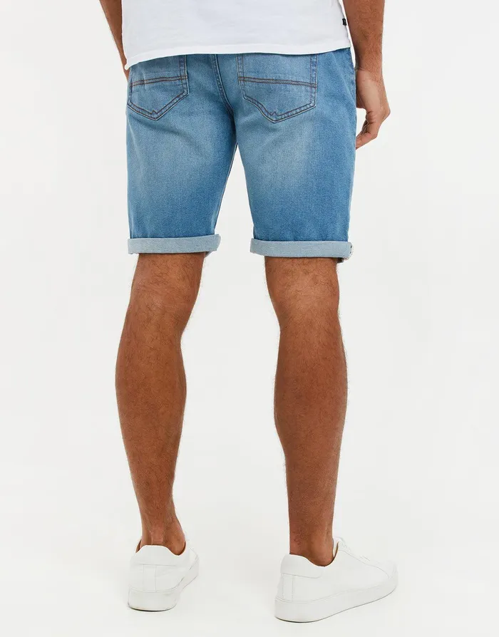 Men Light Wash Blue Denim Shorts Light Wash Threadbare Shorts Men Light Wash Blue Denim Shorts Light Wash Threadbare Shorts
