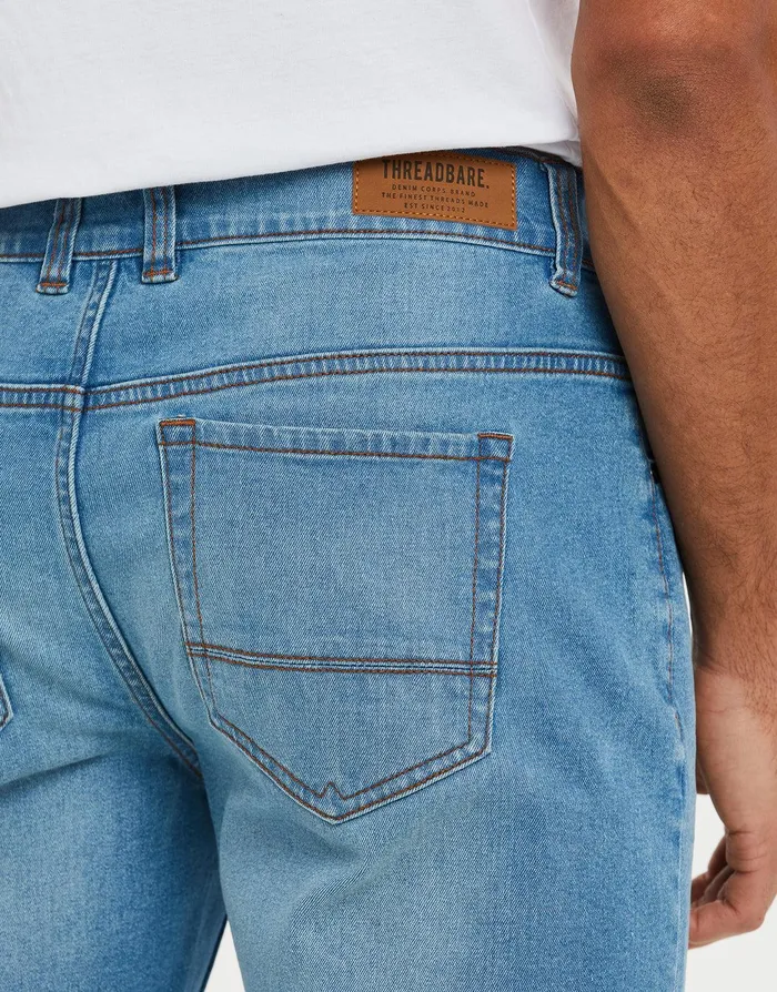 Men Light Wash Blue Denim Shorts Light Wash Threadbare Shorts Men Light Wash Blue Denim Shorts Light Wash Threadbare Shorts